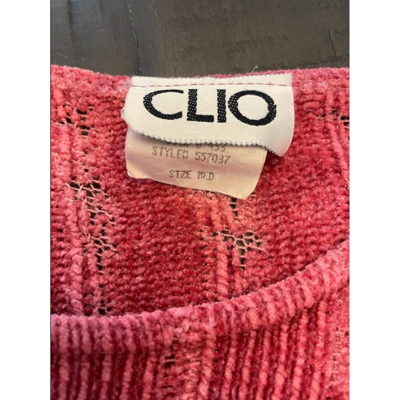 Vintage CLIO Sweater Distressed Mauve pink Sz M - Picture 3 of 7